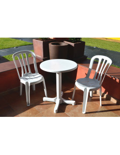 MESA BALCON REDONDA BLANCA