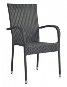 SILLA APILABLE RATAN NEGRA