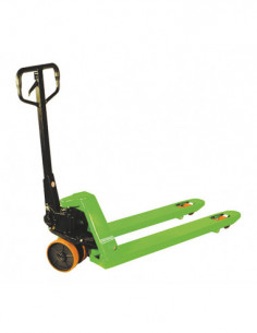 TRANSPALETA RUEDA PU VERDE 2