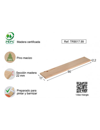 BALDA MURAL PINO 22MM S/BARN