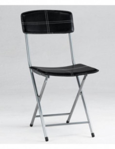 SILLA PLEGABLE POLIPIEL NEGRA