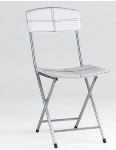 SILLA PLEGABLE POLIPIEL BLANCA