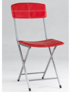 SILLA PLEGABLE POLIPIEL ROJA