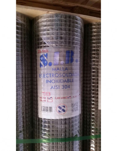 MALLA SOLDADA INOX R25X1M